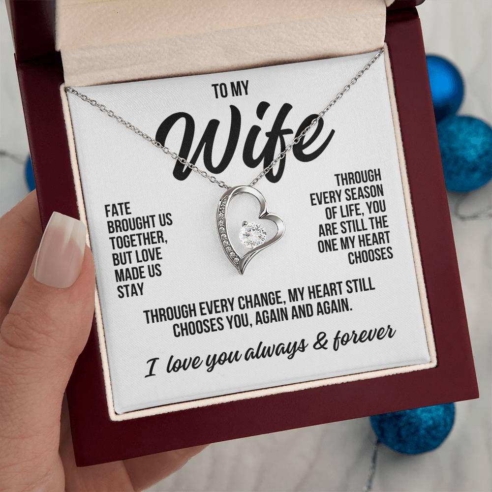To My Wife "Fate Brought Us Together" Forever Love Necklace LS048