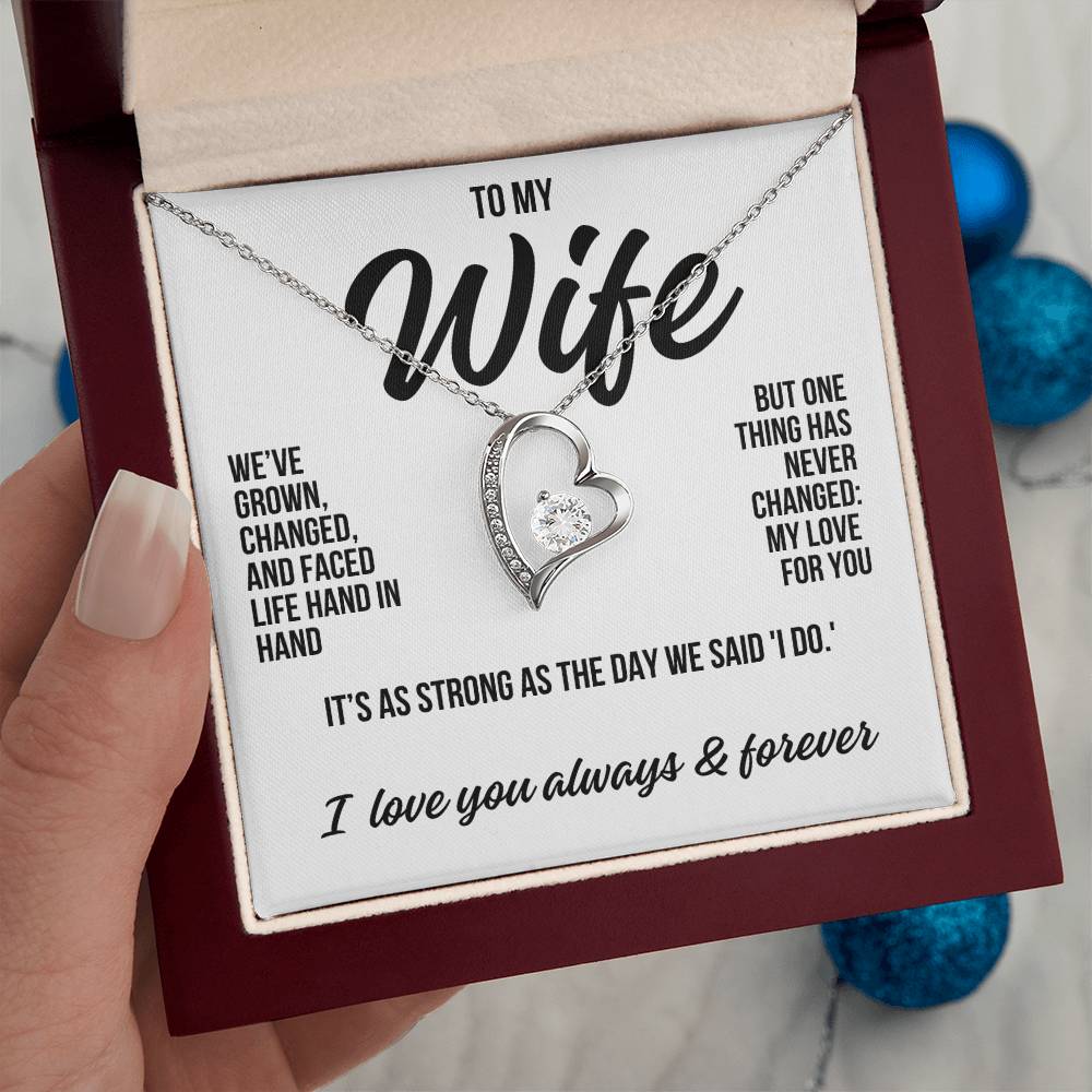 To My Wife "One Thing Has Never Changed" Forever Love Necklace LS042