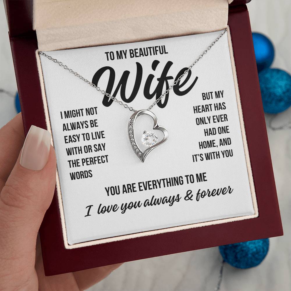 To My Beautiful Wife "Everything To Me" Forever Love Necklace LS050