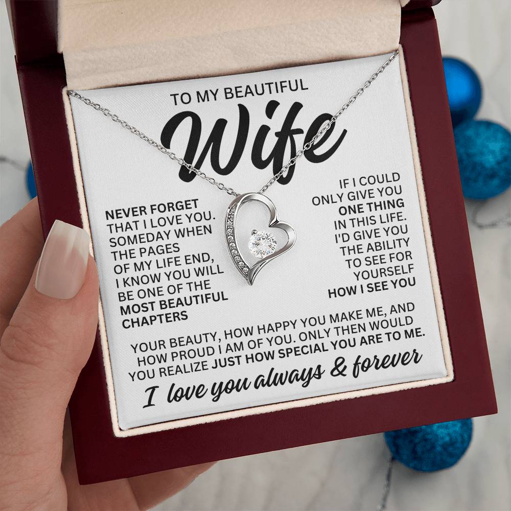 To My Beautiful Wife "Most Beautiful Chapter" Forever Love Necklace LS081