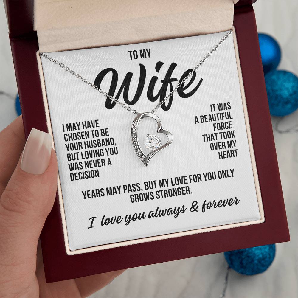 To My Wife "A Beautiful Force" Forever Love Necklace LS040