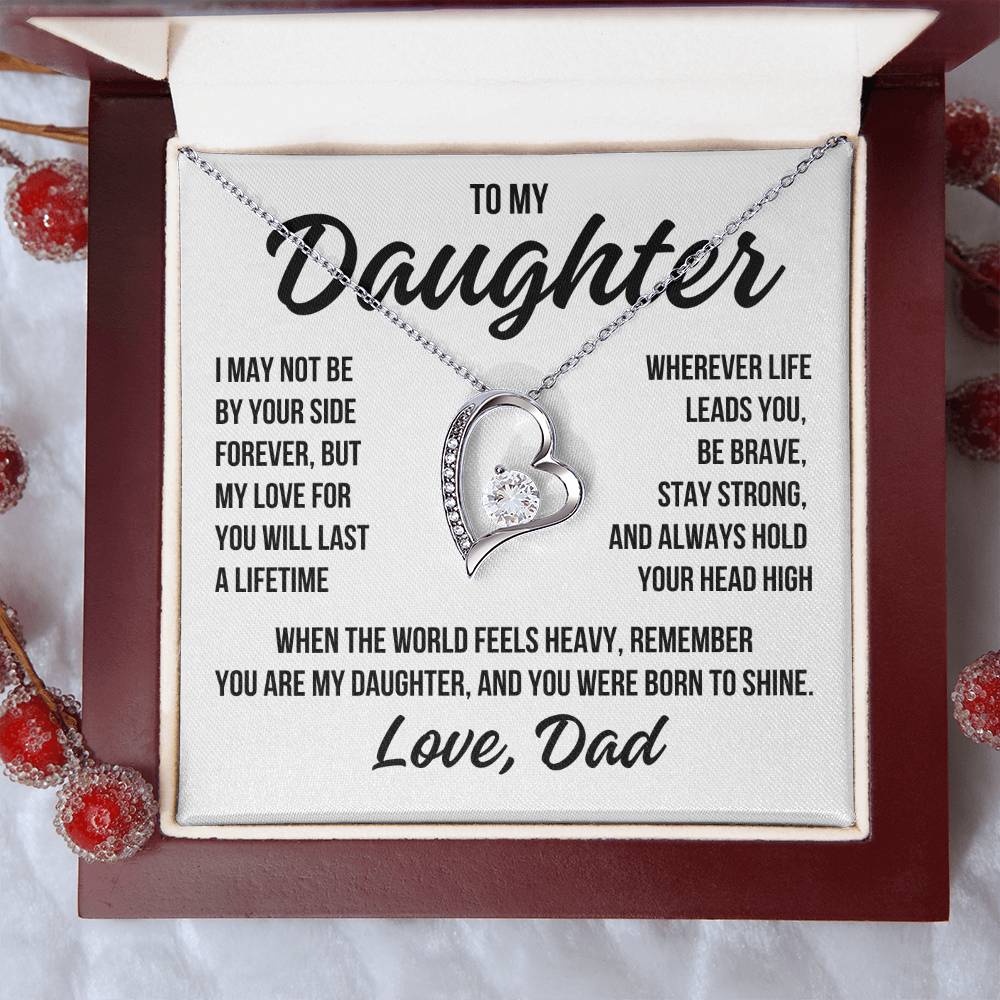 To My Daughter "World Feels Heavy" Forever Love Necklace LS039
