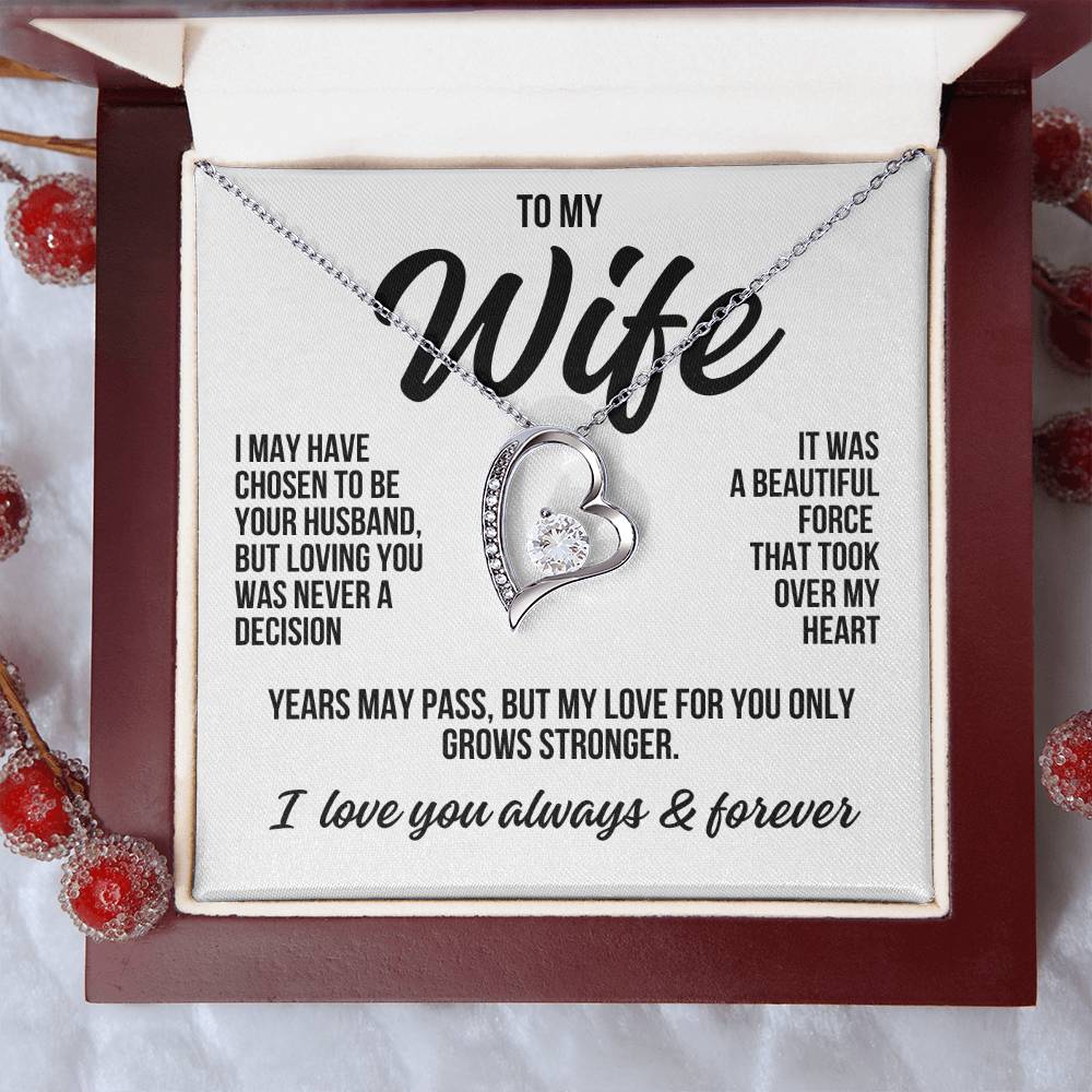 To My Wife "A Beautiful Force" Forever Love Necklace LS040