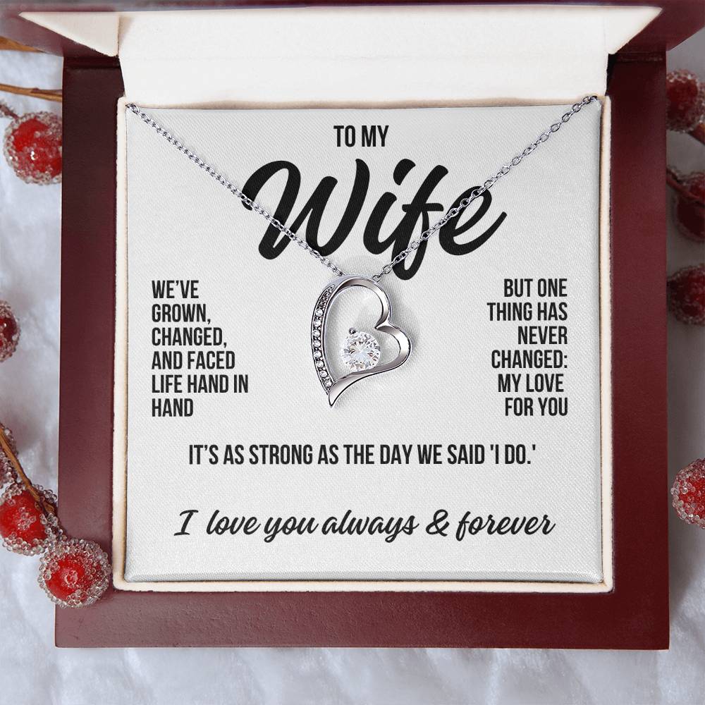 To My Wife "One Thing Has Never Changed" Forever Love Necklace LS042