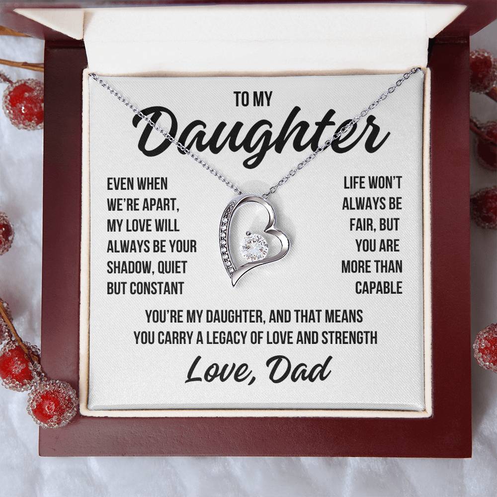 To My Daughter "Life Won't Always Be Fair" Forever Love Necklace LS047