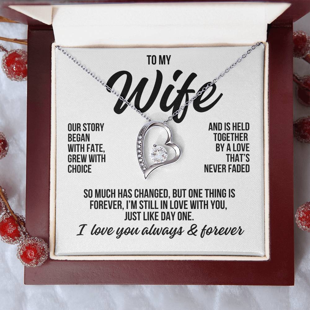 To My Wife "A Love That's Never Faded" Forever Love Necklace LS044