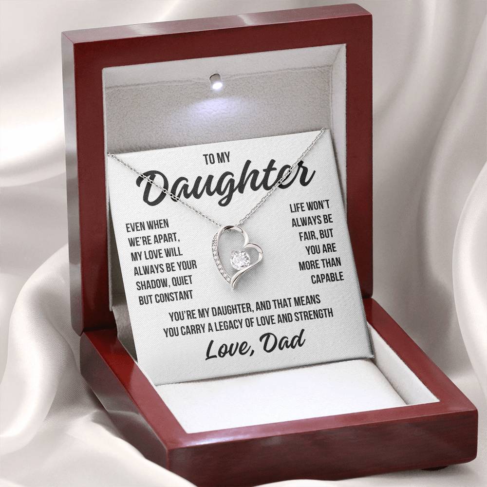 To My Daughter "Life Won't Always Be Fair" Forever Love Necklace LS047