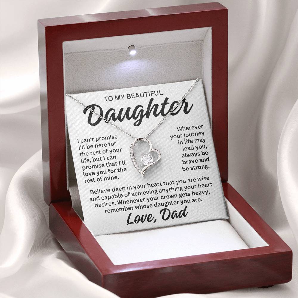 To My Beautiful Daughter "Rest of Mine" Forever Love Necklace LS084