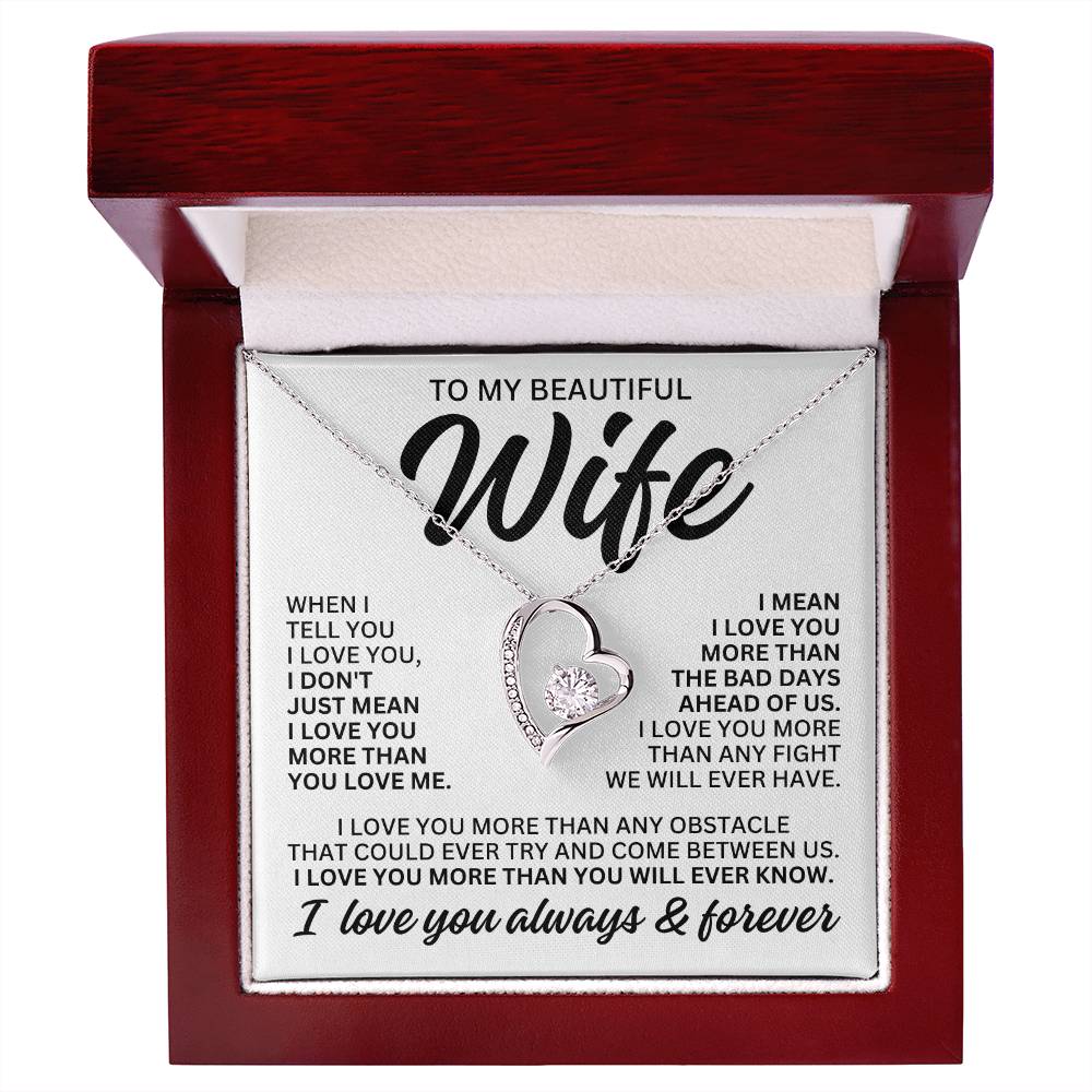 To My Beautiful Wife "When I Tell You" Forever Love Necklace LS083