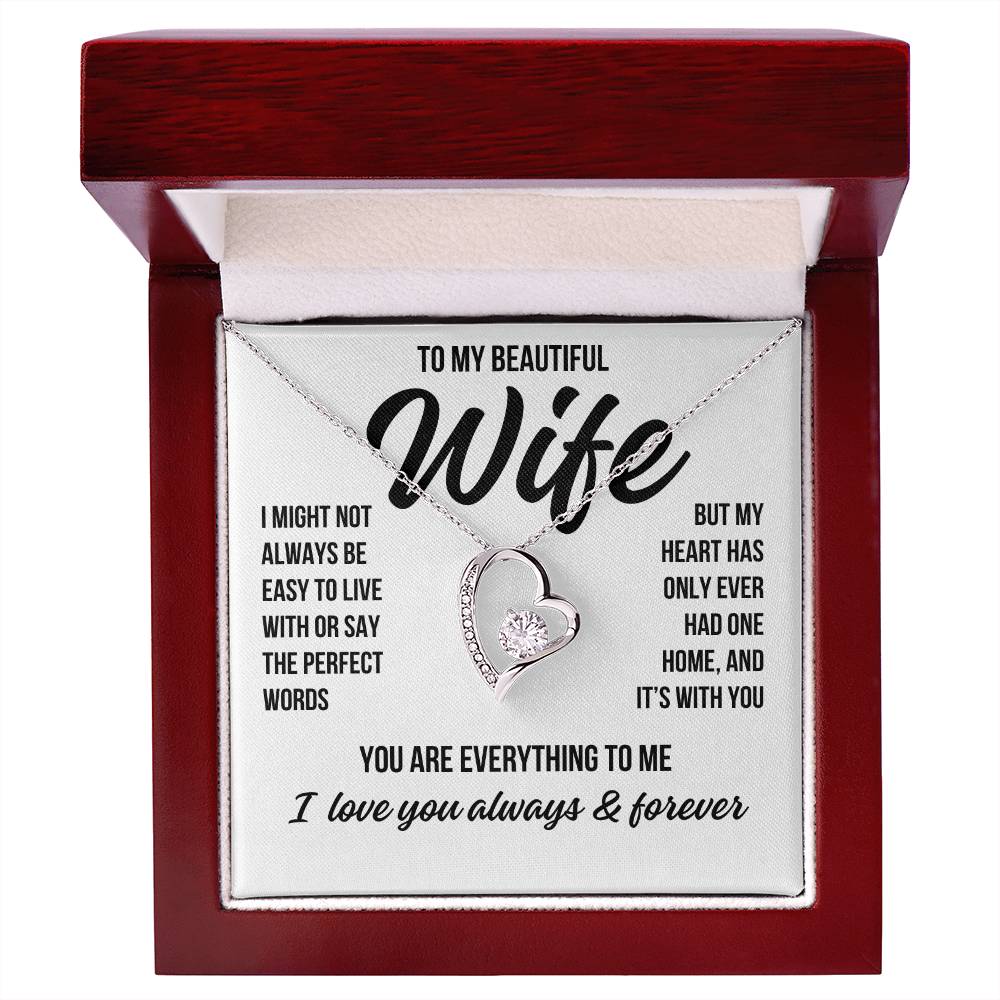To My Beautiful Wife "Everything To Me" Forever Love Necklace LS050