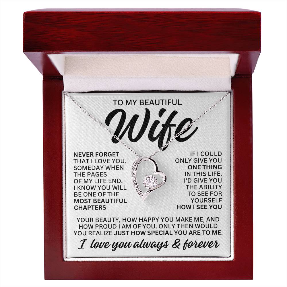 To My Beautiful Wife "Most Beautiful Chapter" Forever Love Necklace LS081