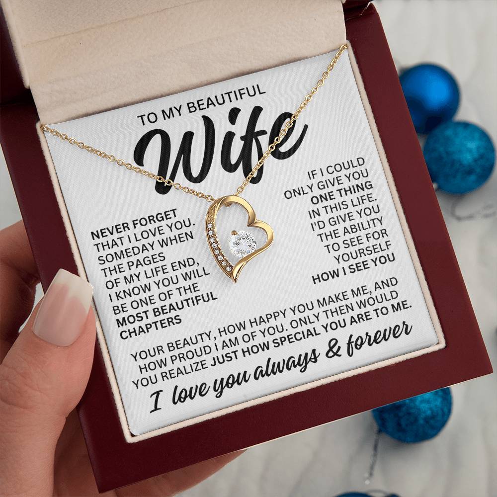To My Beautiful Wife "Most Beautiful Chapter" Forever Love Necklace LS081