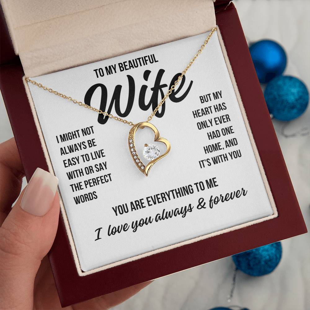 To My Beautiful Wife "Everything To Me" Forever Love Necklace LS050