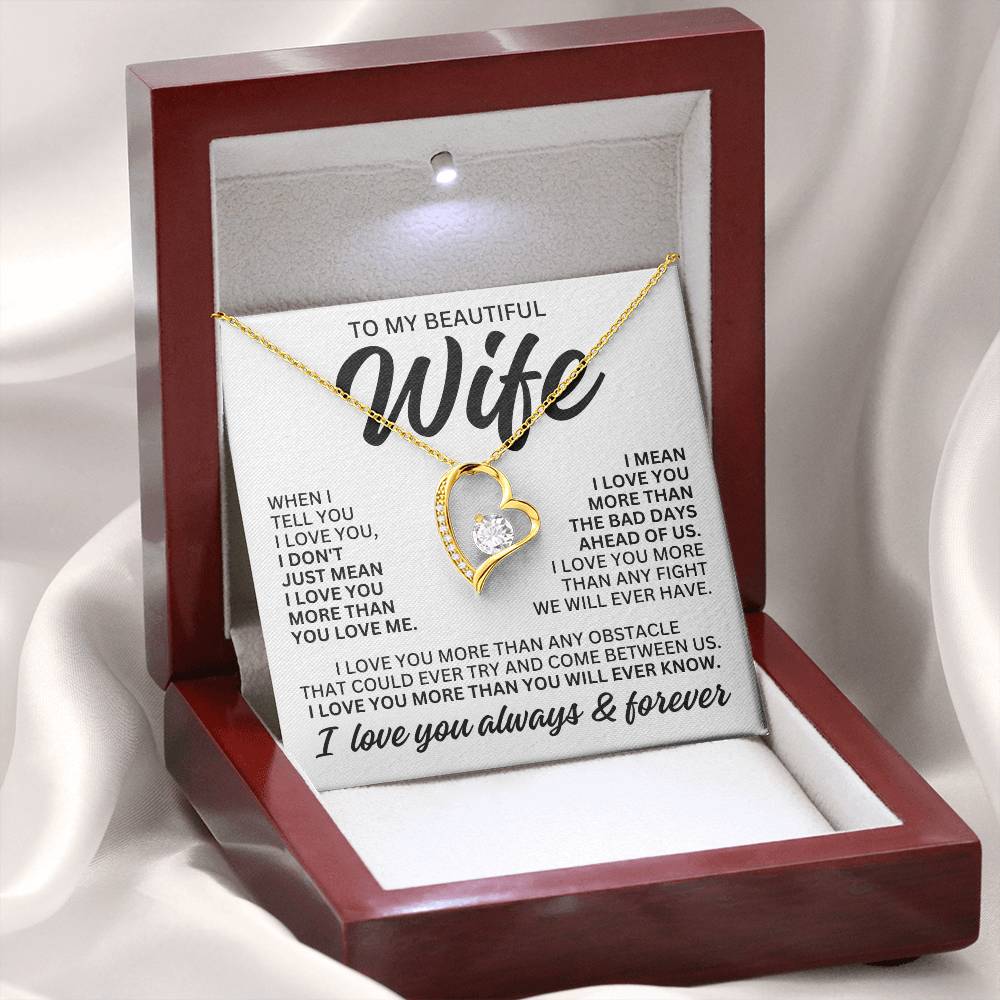 To My Beautiful Wife "When I Tell You" Forever Love Necklace LS083