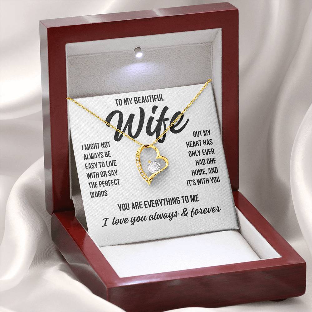 To My Beautiful Wife "Everything To Me" Forever Love Necklace LS050