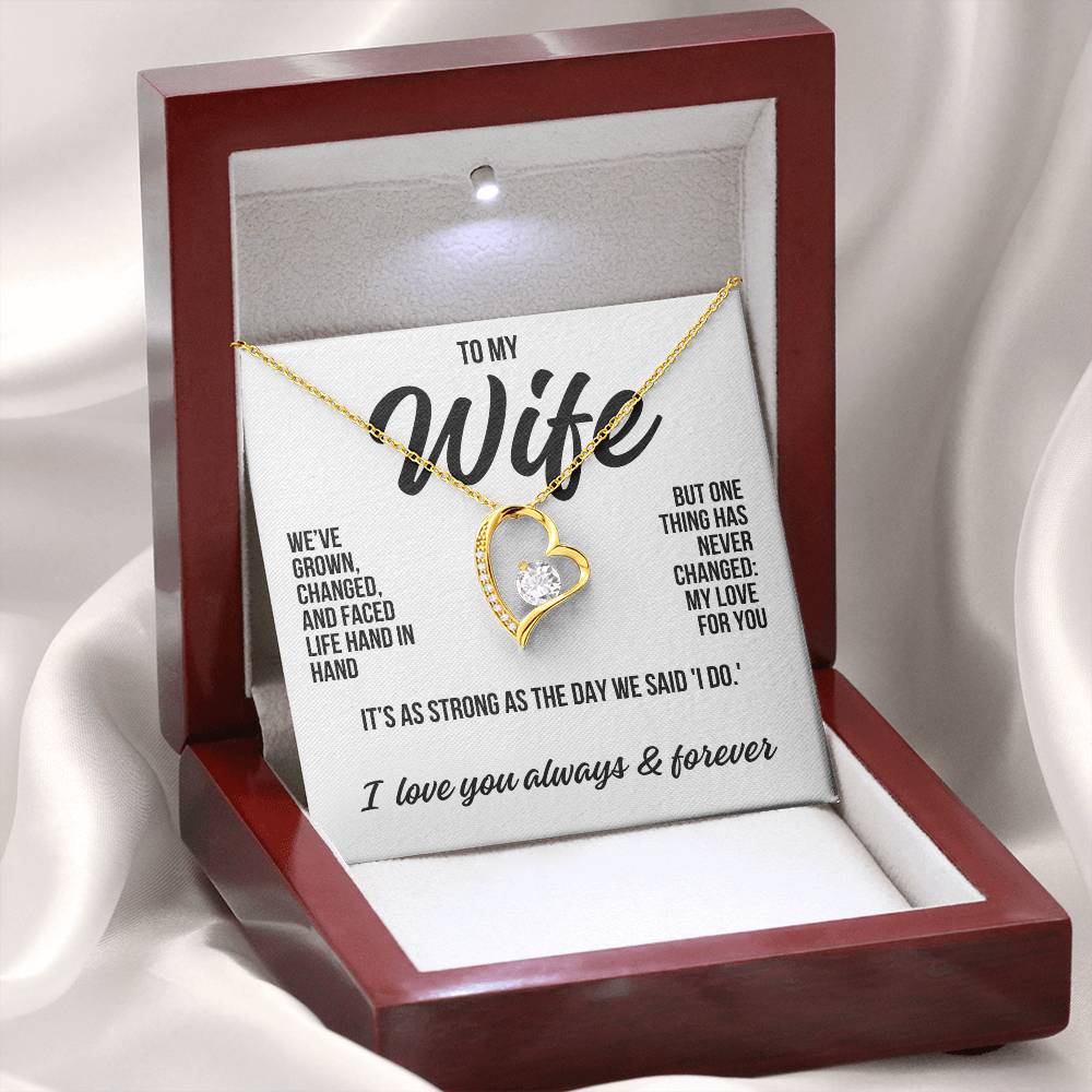 To My Wife "One Thing Has Never Changed" Forever Love Necklace LS042
