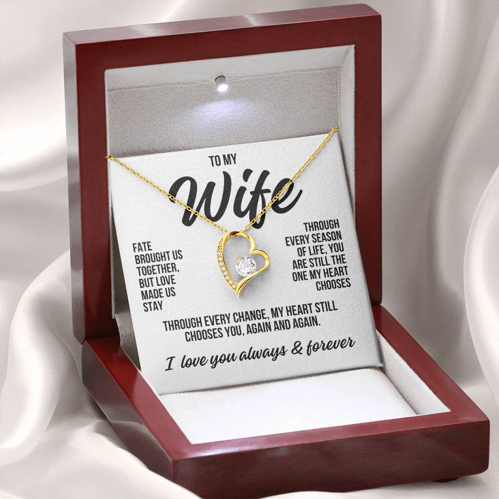 To My Wife "Fate Brought Us Together" Forever Love Necklace LS048
