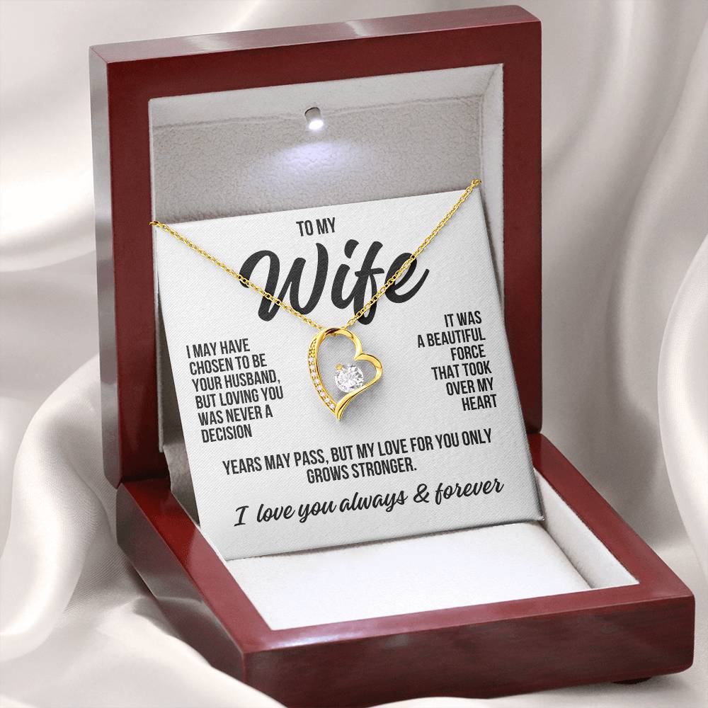 To My Wife "A Beautiful Force" Forever Love Necklace LS040