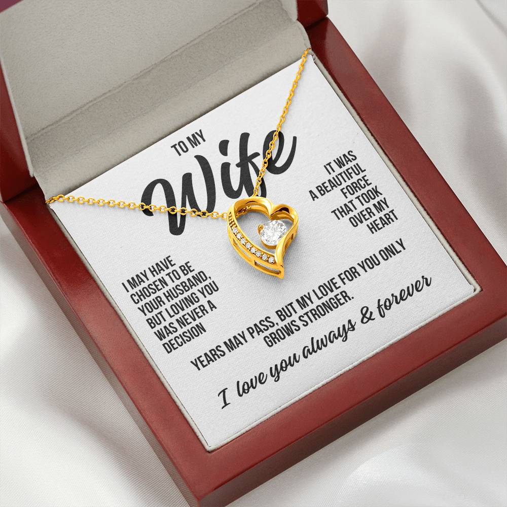 To My Wife "A Beautiful Force" Forever Love Necklace LS040