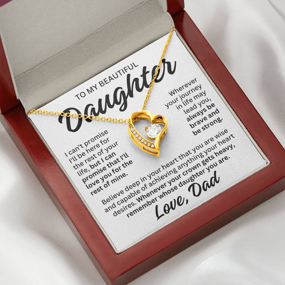 To My Beautiful Daughter "Rest of Mine" Forever Love Necklace LS084
