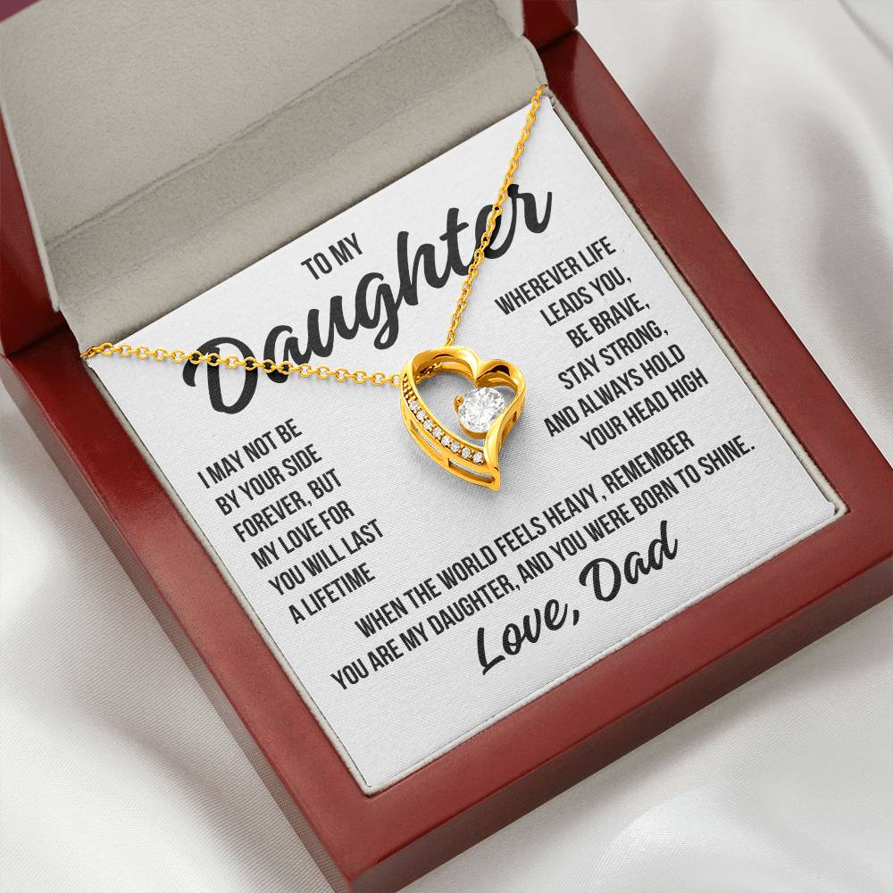 To My Daughter "World Feels Heavy" Forever Love Necklace LS039
