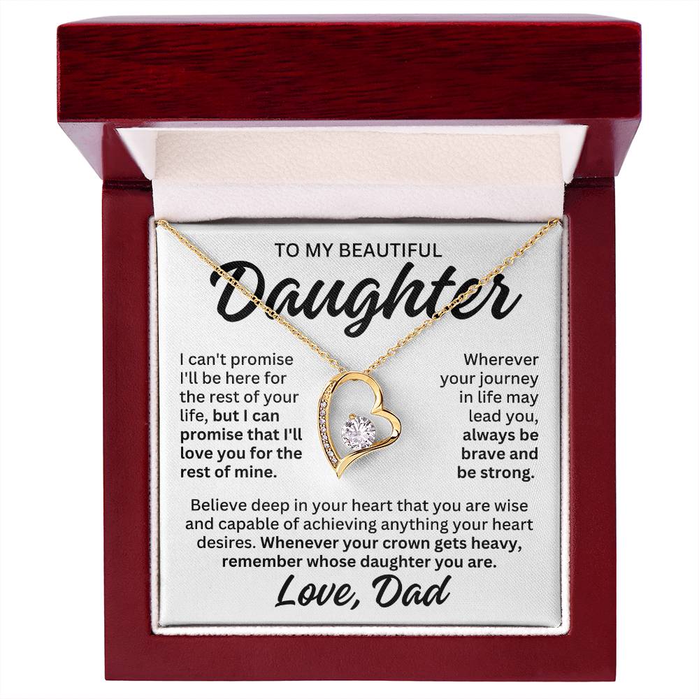 To My Beautiful Daughter "Rest of Mine" Forever Love Necklace LS084