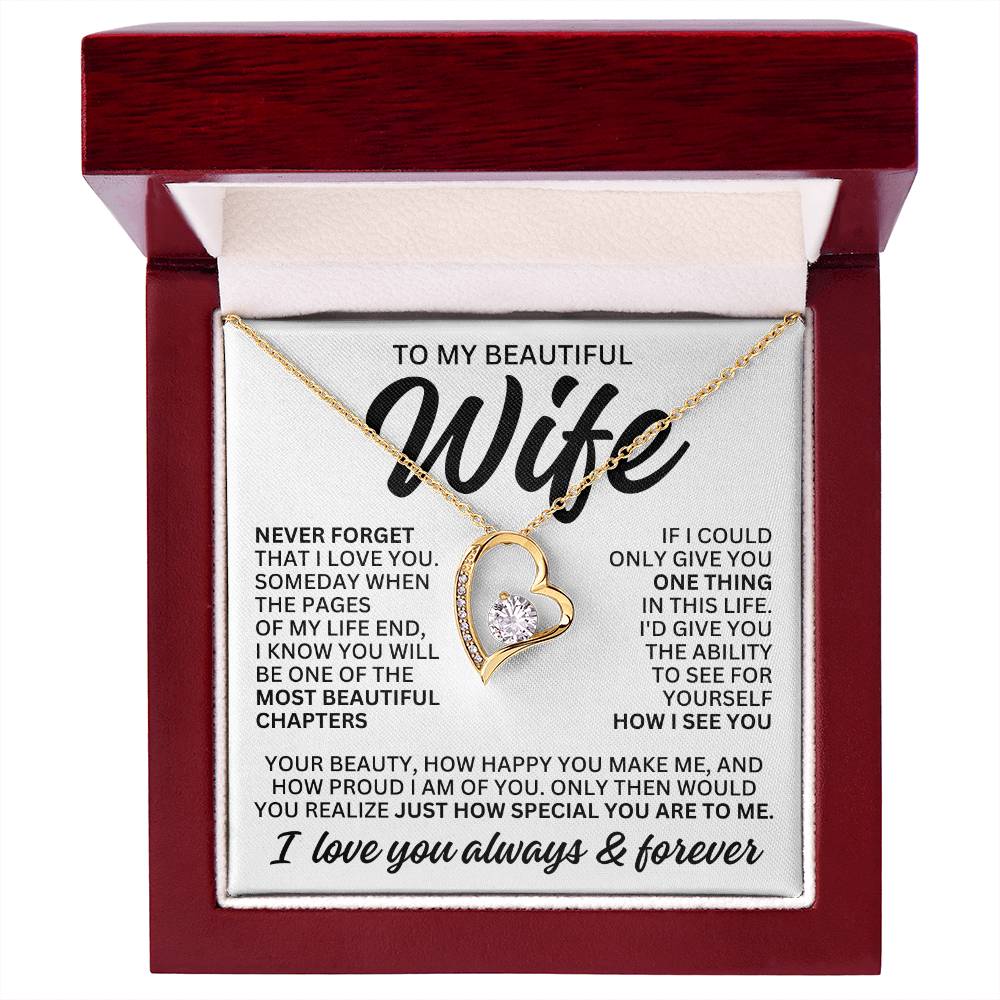 To My Beautiful Wife "Most Beautiful Chapter" Forever Love Necklace LS081
