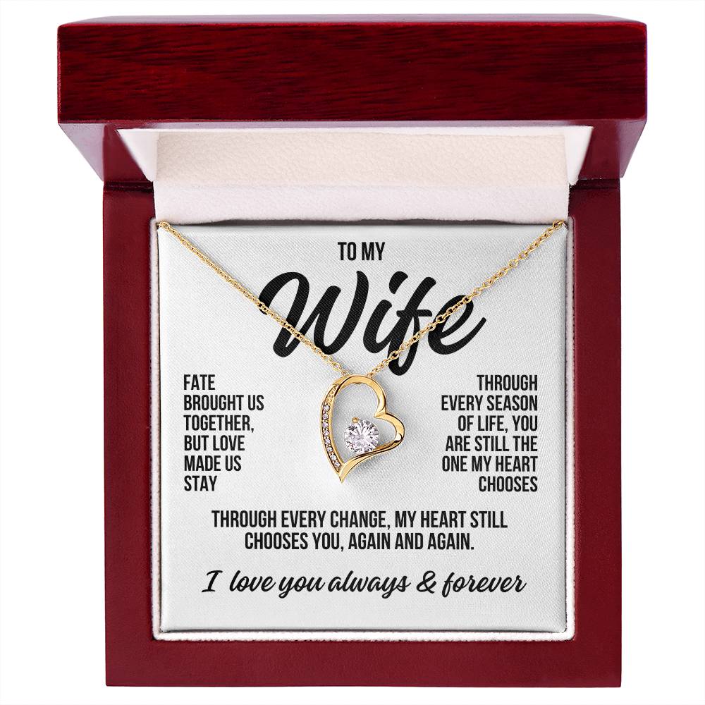 To My Wife "Fate Brought Us Together" Forever Love Necklace LS048