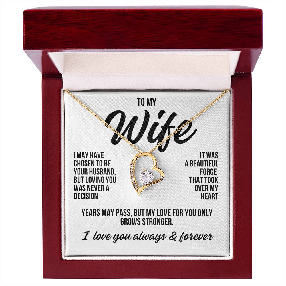 To My Wife "A Beautiful Force" Forever Love Necklace LS040