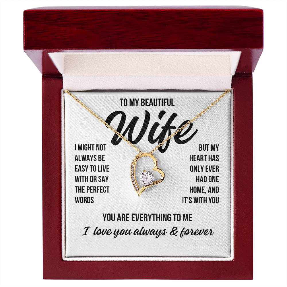 To My Beautiful Wife "Everything To Me" Forever Love Necklace LS050