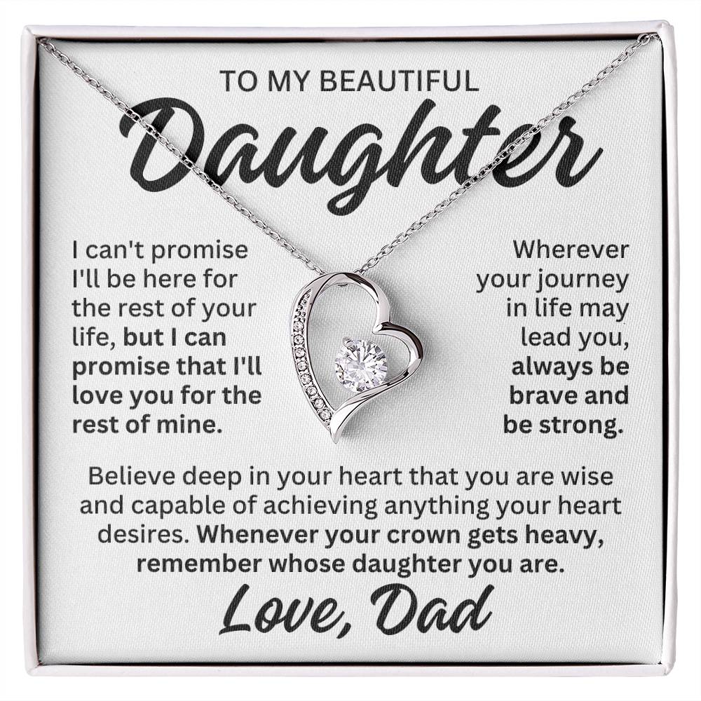 To My Beautiful Daughter "Rest of Mine" Forever Love Necklace LS084