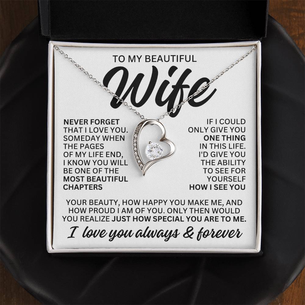 To My Beautiful Wife "Most Beautiful Chapter" Forever Love Necklace LS081