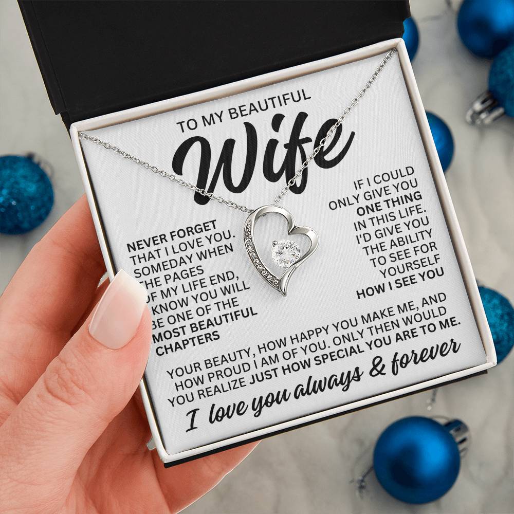 To My Beautiful Wife "Most Beautiful Chapter" Forever Love Necklace LS081