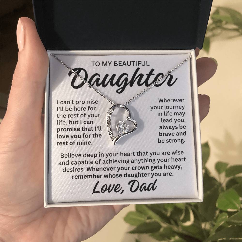 To My Beautiful Daughter "Rest of Mine" Forever Love Necklace LS084