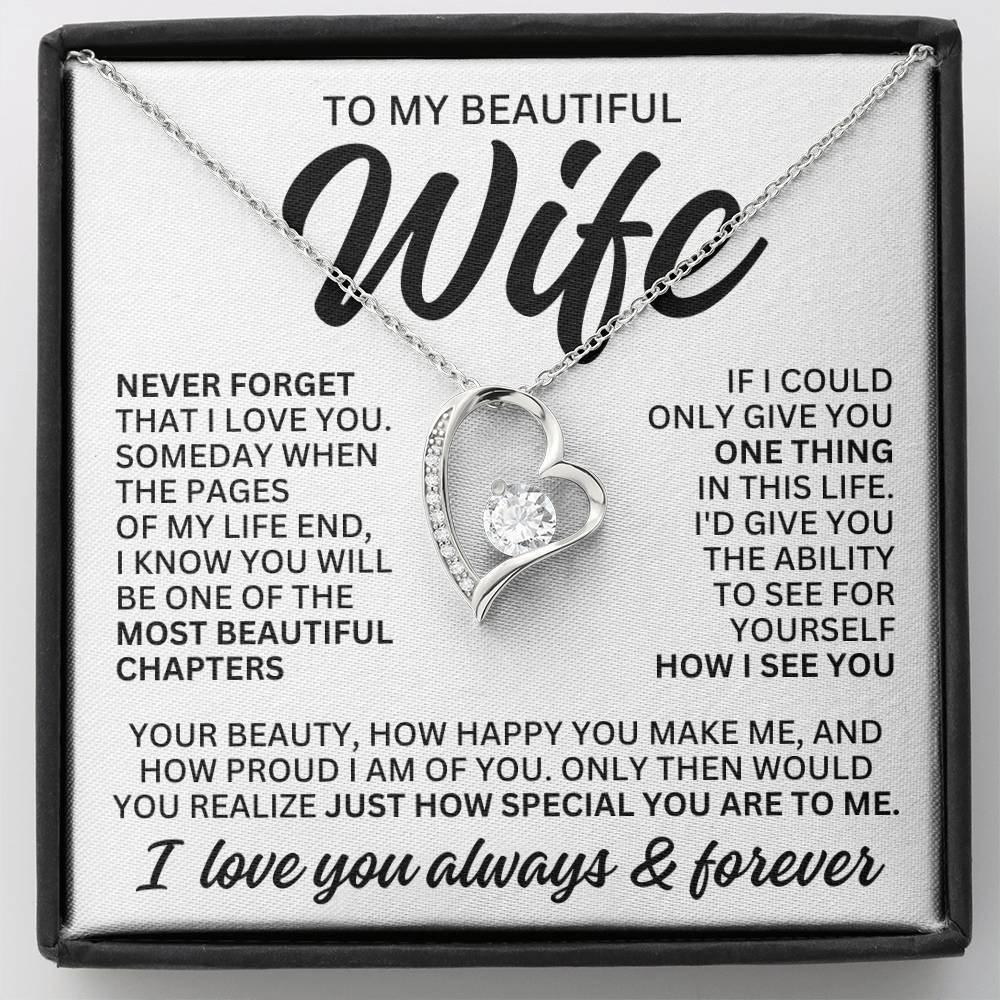 To My Beautiful Wife "Most Beautiful Chapter" Forever Love Necklace LS081