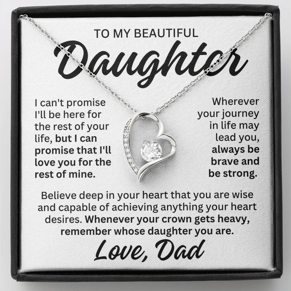 To My Beautiful Daughter "Rest of Mine" Forever Love Necklace LS084