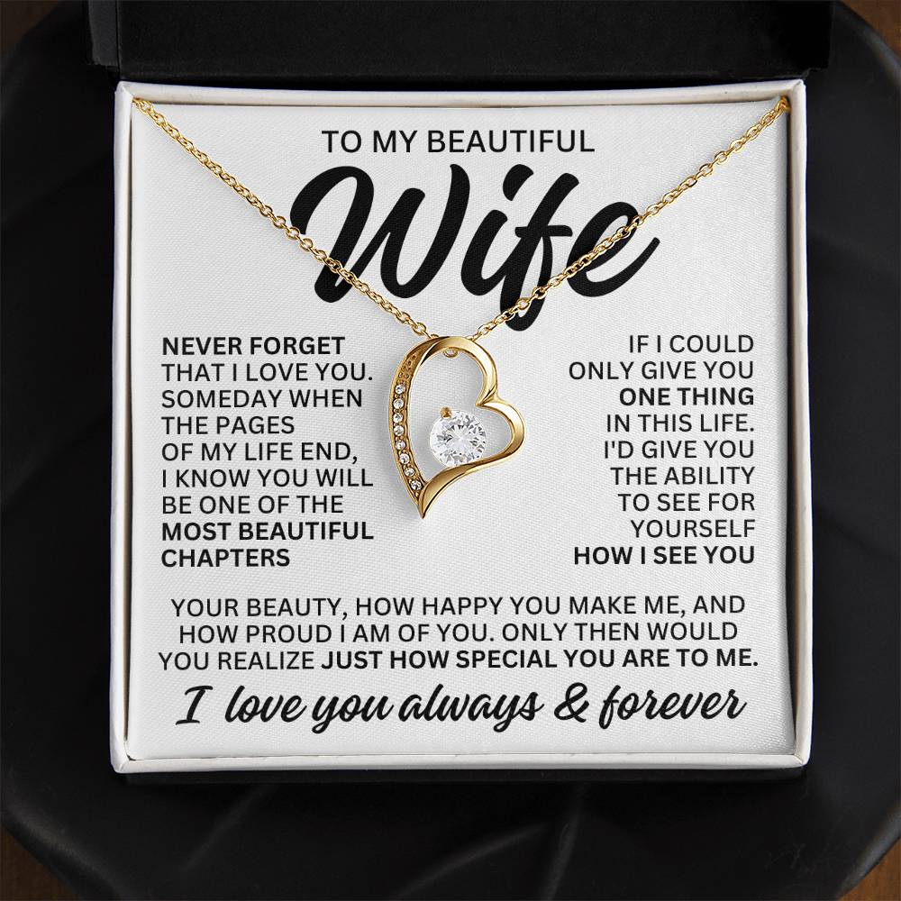To My Beautiful Wife "Most Beautiful Chapter" Forever Love Necklace LS081