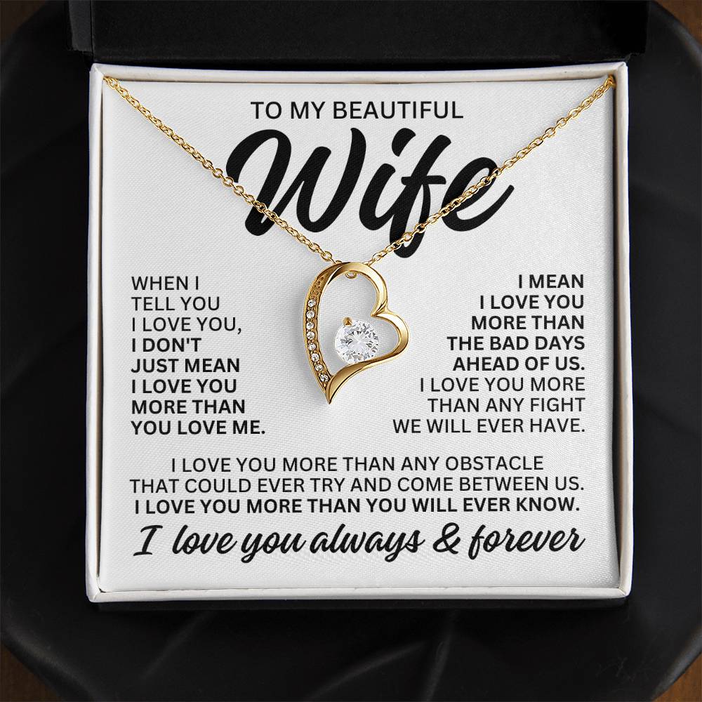 To My Beautiful Wife "When I Tell You" Forever Love Necklace LS083