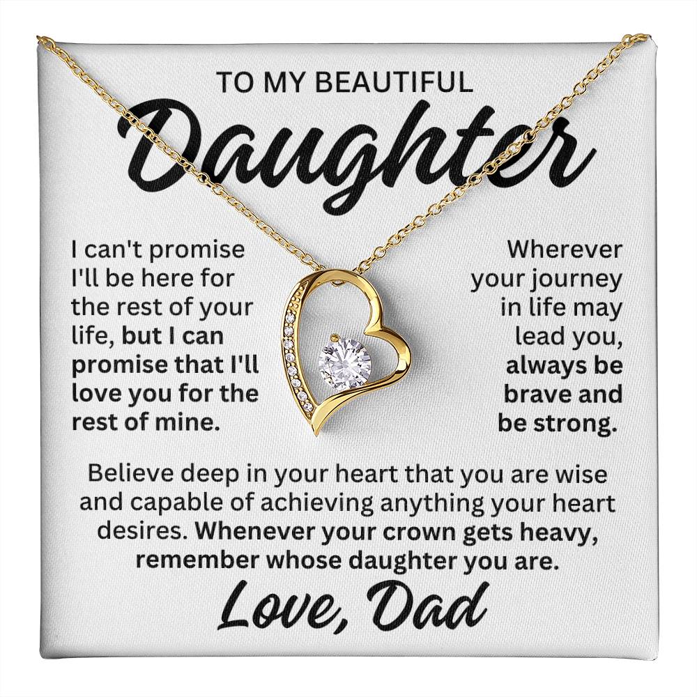 To My Beautiful Daughter "Rest of Mine" Forever Love Necklace LS084