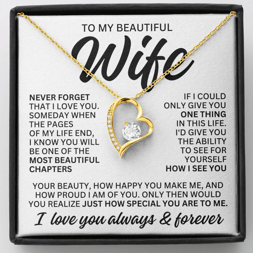 To My Beautiful Wife "Most Beautiful Chapter" Forever Love Necklace LS081