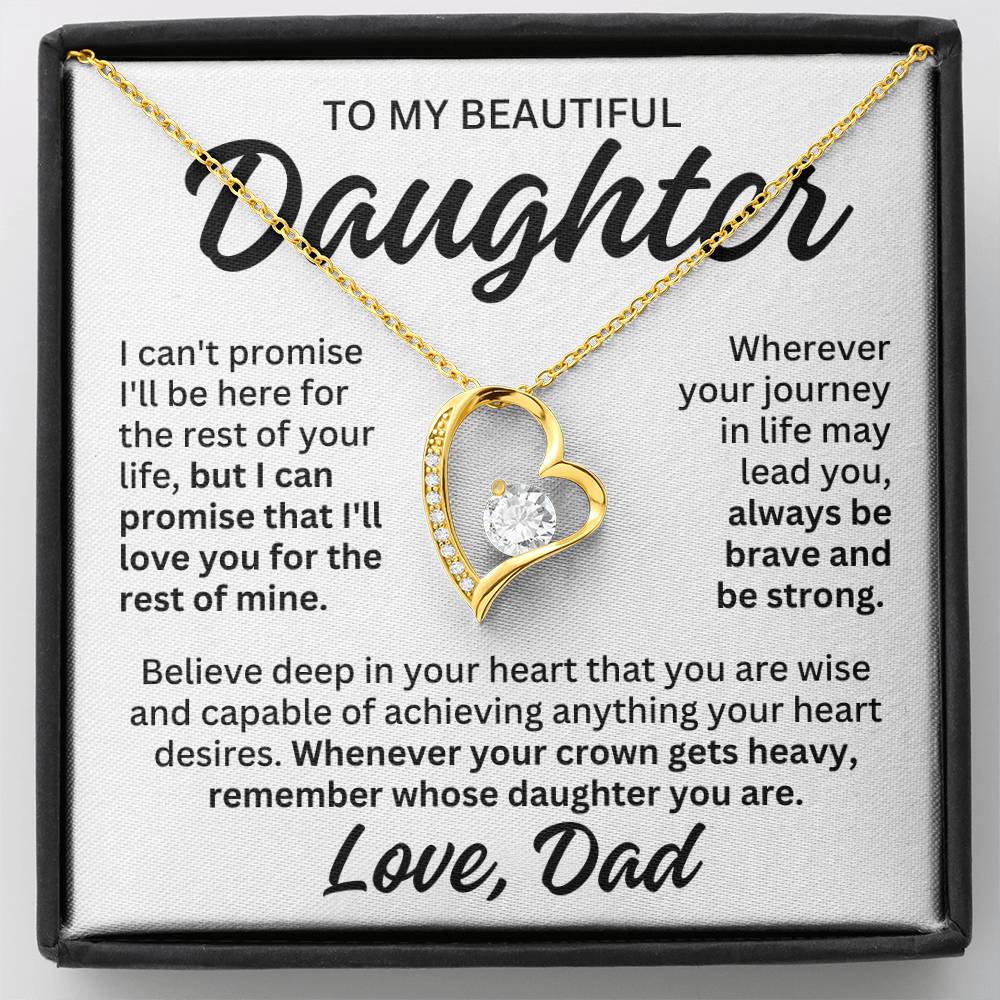 To My Beautiful Daughter "Rest of Mine" Forever Love Necklace LS084