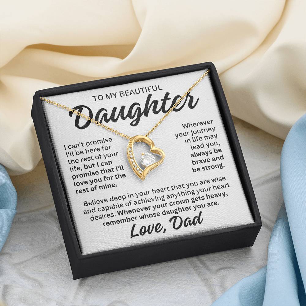 To My Beautiful Daughter "Rest of Mine" Forever Love Necklace LS084