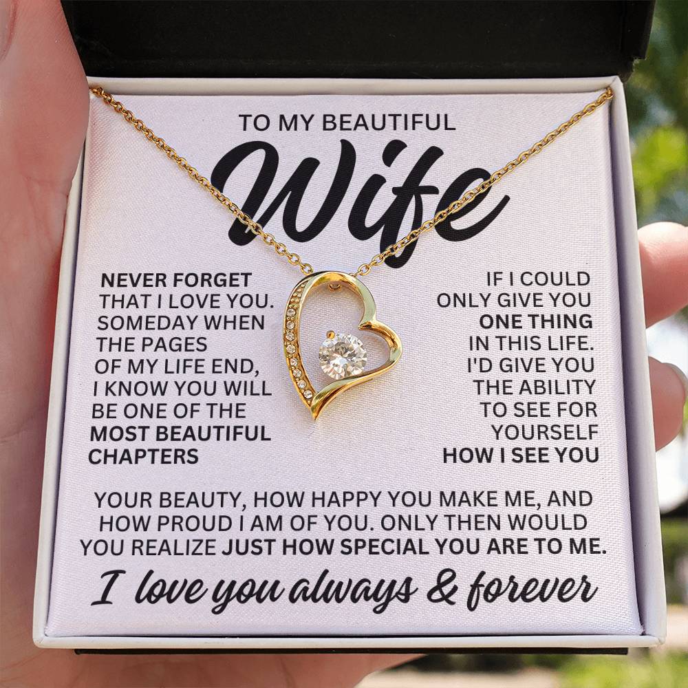 To My Beautiful Wife "Most Beautiful Chapter" Forever Love Necklace LS081