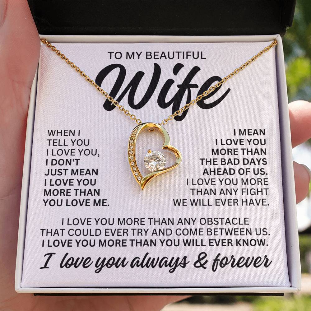 To My Beautiful Wife "When I Tell You" Forever Love Necklace LS083