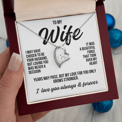 To My Wife "A Beautiful Force" Forever Love Necklace LS040