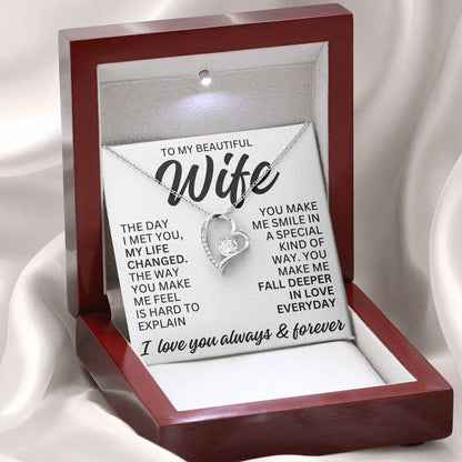 To My Beautiful Wife "The Day I Met You" Forever Love Necklace LS082