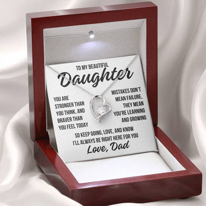 To My Beautiful Daughter "You Are Stronger..." Forever Love Necklace LS061