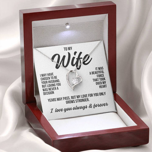 To My Wife "A Beautiful Force" Forever Love Necklace LS040