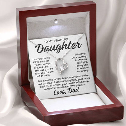To My Beautiful Daughter "Rest of Mine" Forever Love Necklace LS084