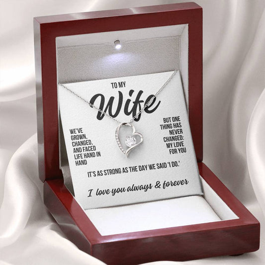 To My Wife "One Thing Has Never Changed" Forever Love Necklace LS042